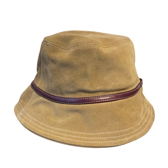 Coach Suede Bucket Hat with Leather Band - Picture 4 of 9
